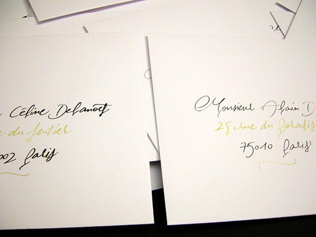 écriture enveloppe faire part mariage, calligraphie enveloppes, calligraphe enveloppe paris, calligraphie enveloppe mariage, calligraphe professionnel paris, enveloppes calligraphiées, calligraphe